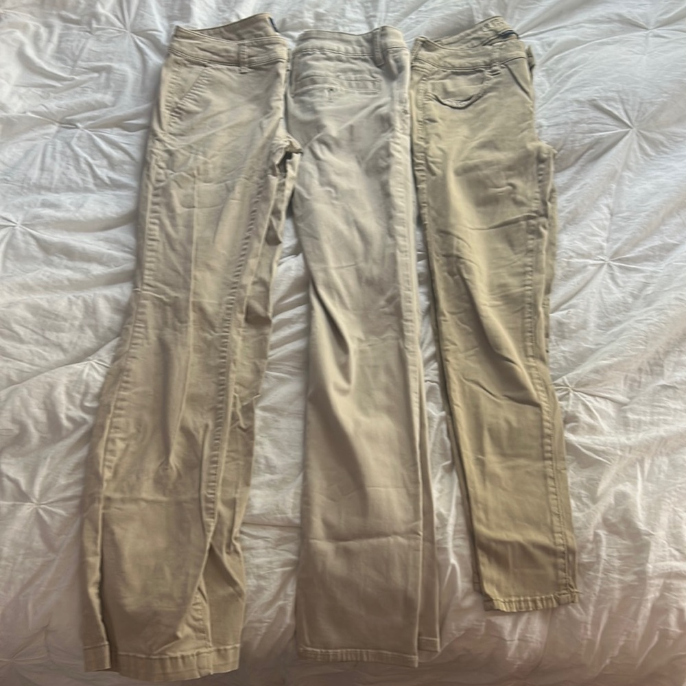 3 pairs of size 4 American Eagle Khaki Pants